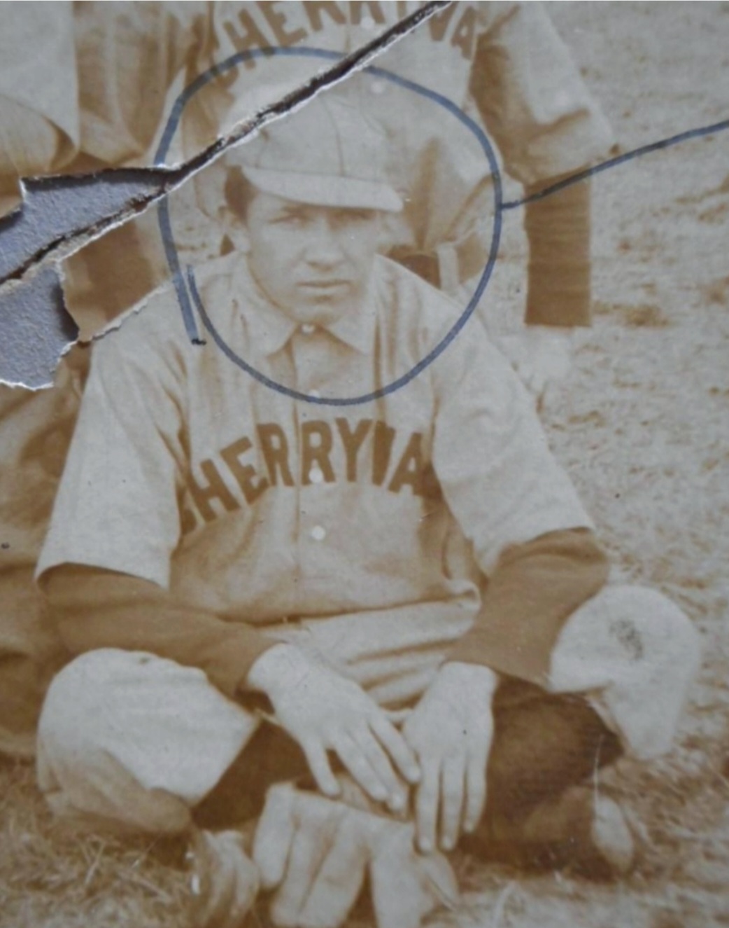 Close-up of circled player